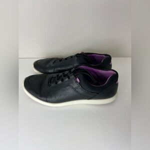 Ecco Women's Sense Toggle Speed Sneakers Size 39 / 8 Black Purple Leather Perf